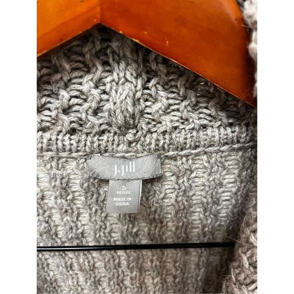 J. Jill Light Brown Shawl Collar Loose Weave Cardigan Sweater sz PS EUC - Picture 4 of 7